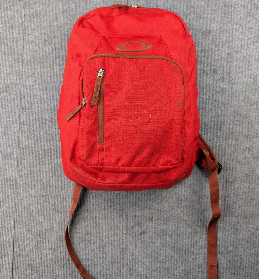 Oakley Works Backpack Vintage Ripstop Utility Pockets Y2K Software Red Thrash